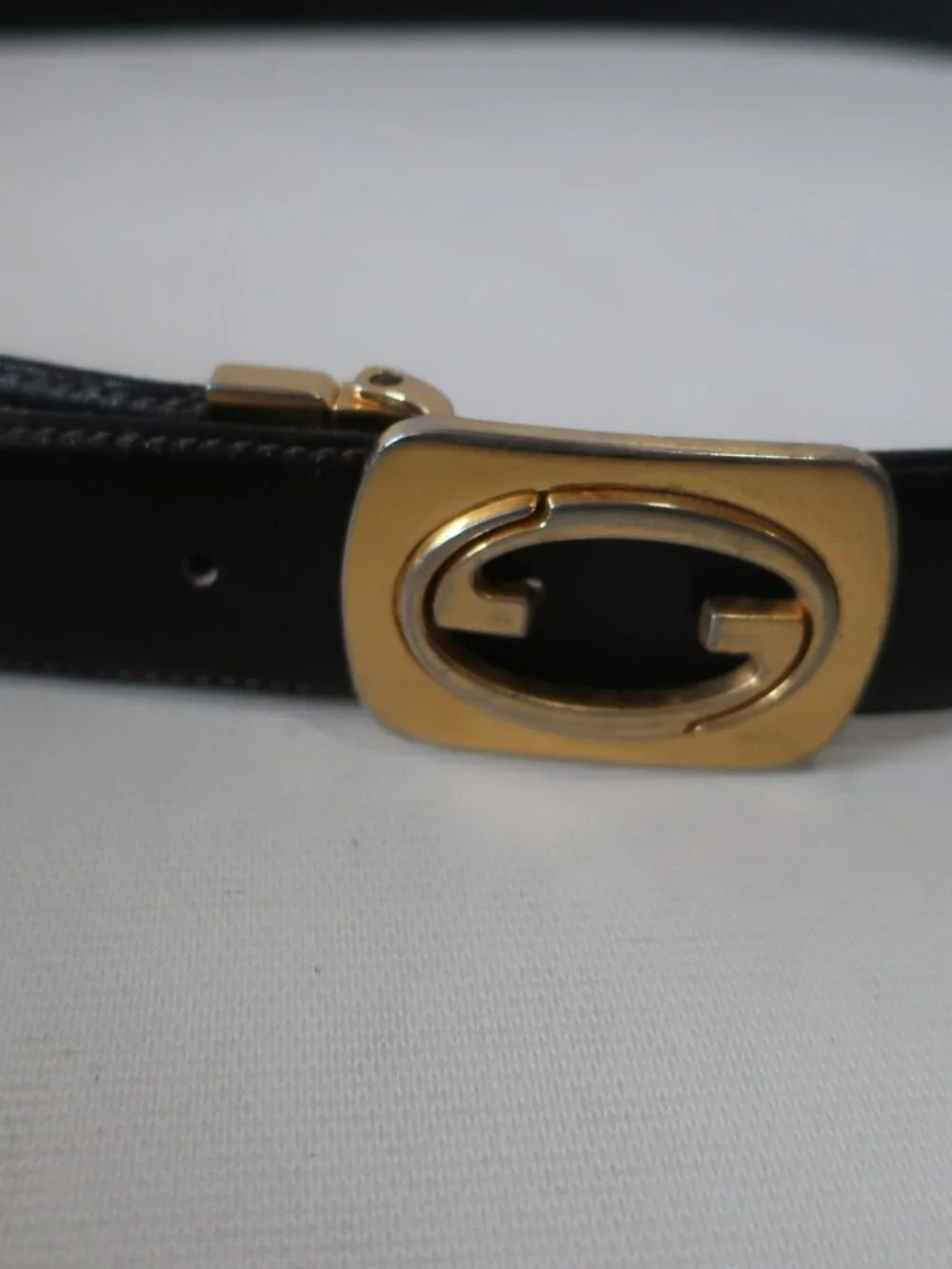 Mens Gucci Vintage Brown Leather Belt W/Gold Hardware L